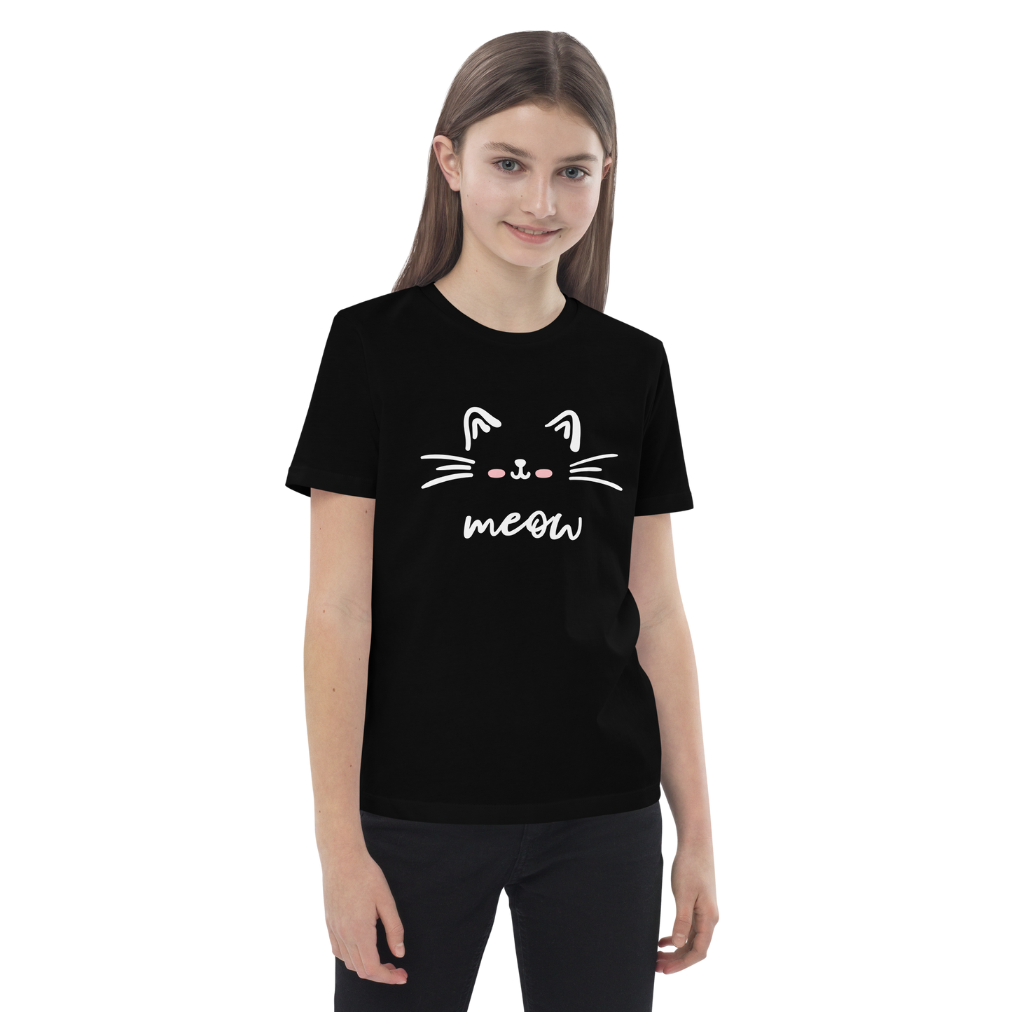 White-Pink Cat - Bio-Baumwoll-T-Shirt für Kinder - Stanley Stella STTK909